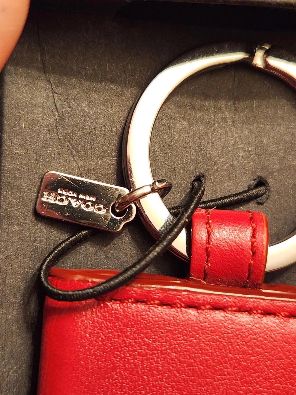 Coach Red Leather Keychain